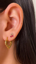 Load image into Gallery viewer, Mini Bamboo Heart Hoops
