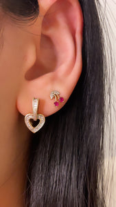 Diamond Heart Dangles