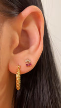 Load image into Gallery viewer, Mini Bamboo Heart Hoops
