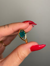 Load image into Gallery viewer, Emerald &amp; Trillion Cut Diamond “Evil Eye” Ring
