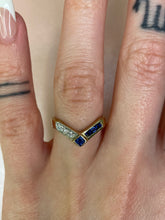 Load image into Gallery viewer, Blue Sapphire &amp; Diamond Stacker

