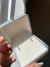 Load image into Gallery viewer, Pink Sapphire huggies
