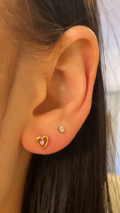 Diamond Heart Studs